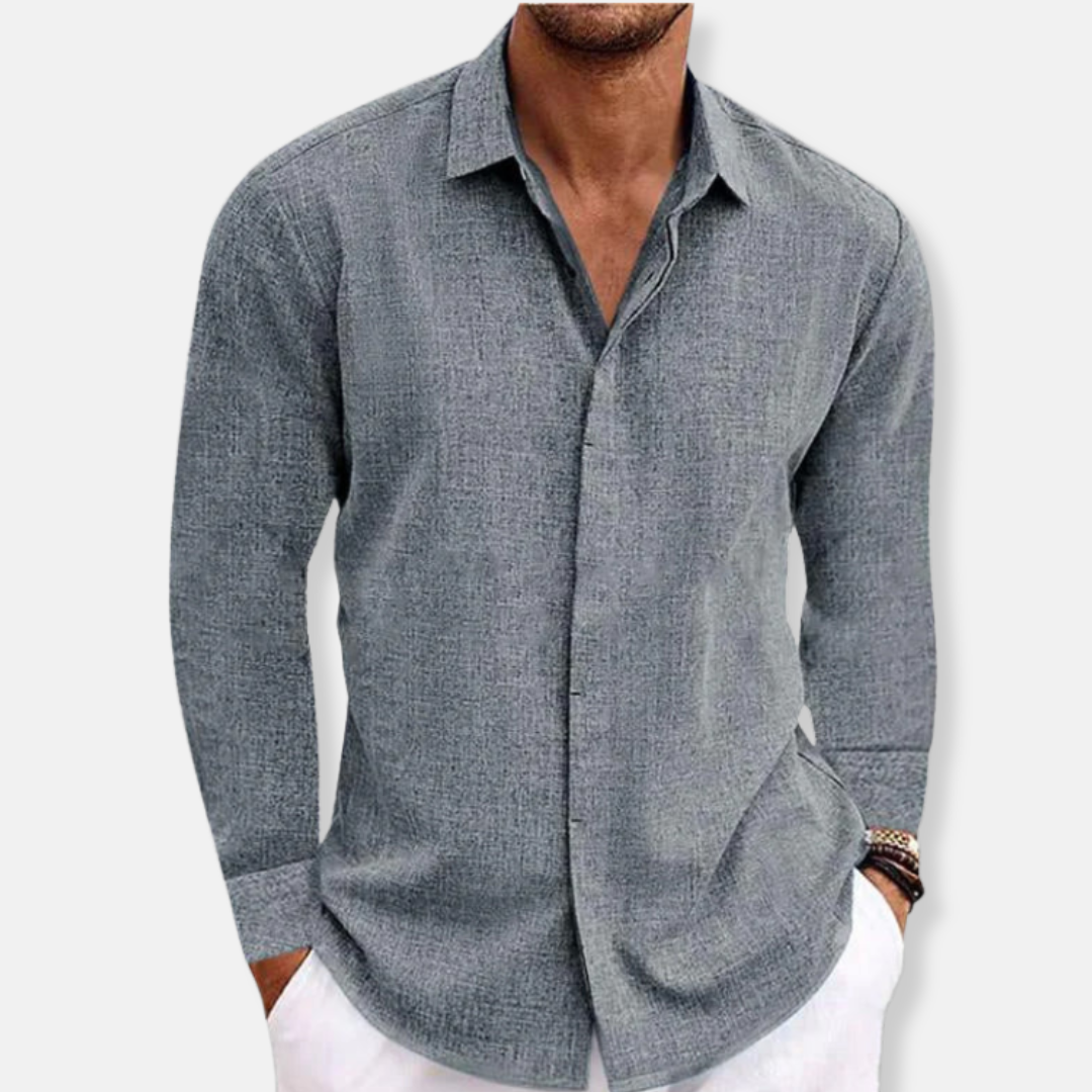 Elijah Relaxed Fit Button-Up Shirt | Solid Button-Up Shirt