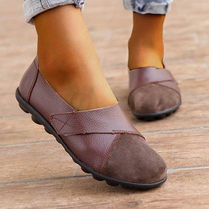 Women's Ballet Flats - Slip-On - Adjustable Strap - Comfortable with Non-Slip Sole