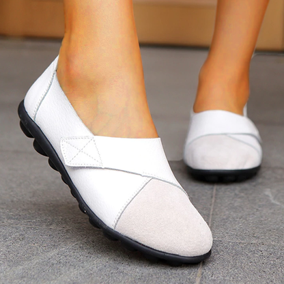 Women's Ballet Flats - Slip-On - Adjustable Strap - Comfortable with Non-Slip Sole