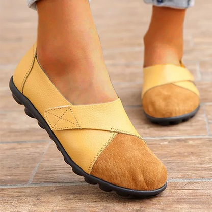 Women's Ballet Flats - Slip-On - Adjustable Strap - Comfortable with Non-Slip Sole