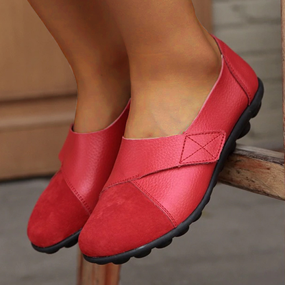 Women's Ballet Flats - Slip-On - Adjustable Strap - Comfortable with Non-Slip Sole