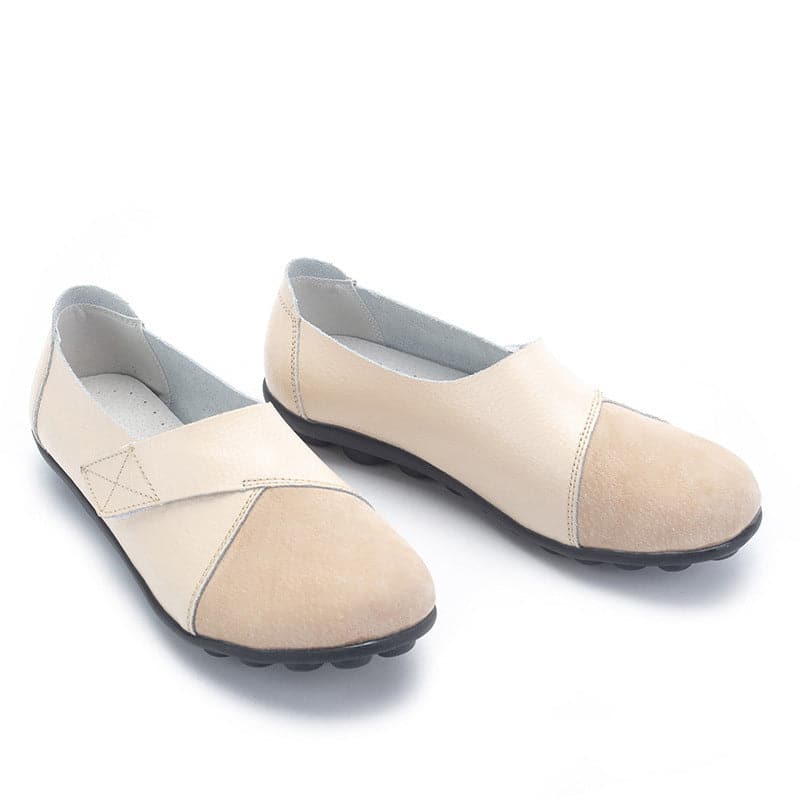 Women's Ballet Flats - Slip-On - Adjustable Strap - Comfortable with Non-Slip Sole