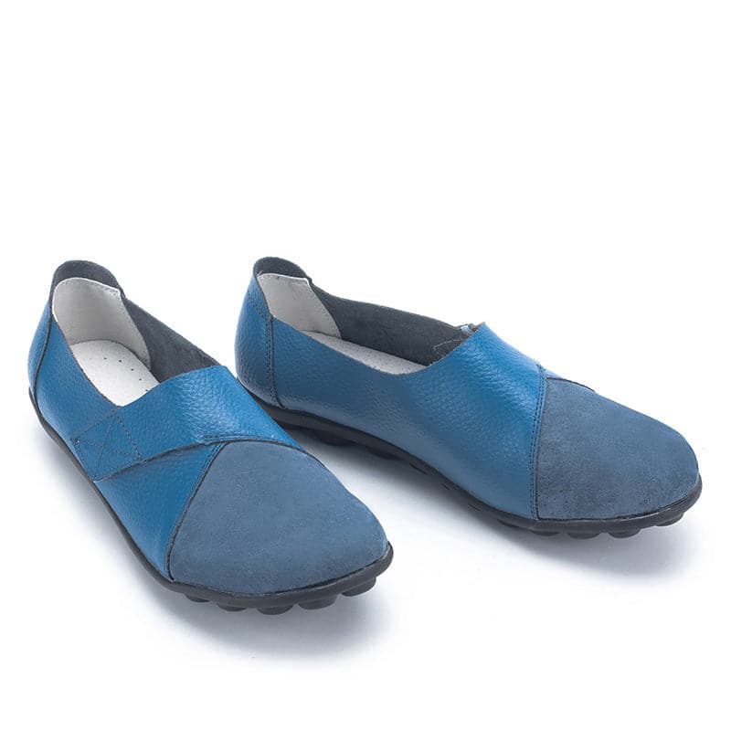 Women's Ballet Flats - Slip-On - Adjustable Strap - Comfortable with Non-Slip Sole