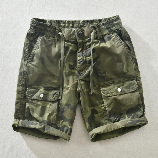 Relaxed Fit Camouflage Cargo Shorts for Men – Adjustable Comfort & Utility