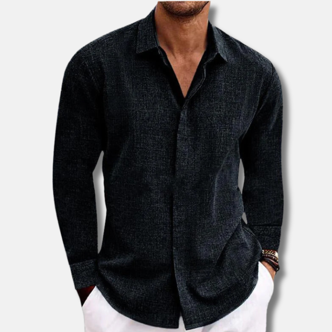 Elijah Relaxed Fit Button-Up Shirt | Solid Button-Up Shirt
