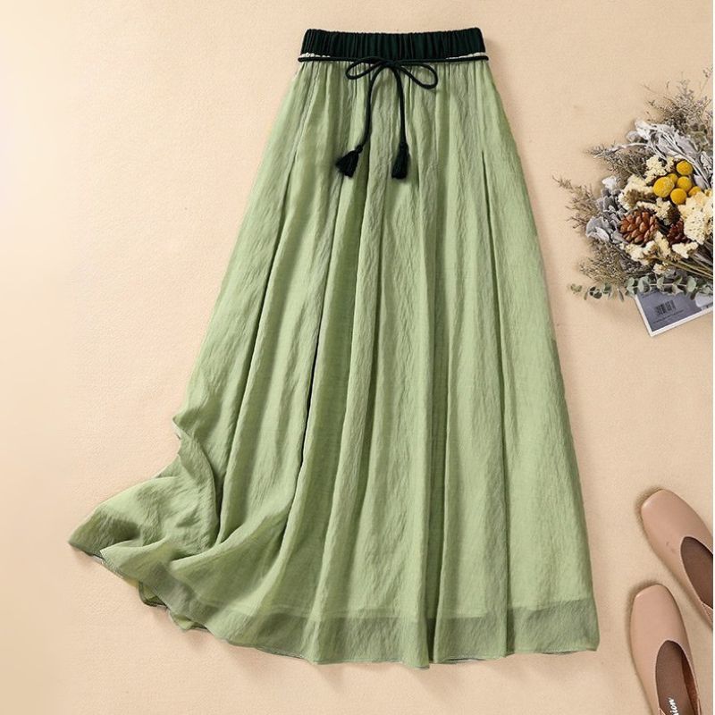 A-Line Long Skirt for Women – Breathable & Adjustable Comfort