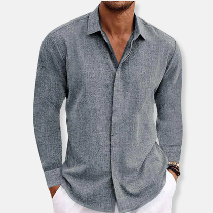 Elijah Relaxed Fit Button-Up Shirt | Solid Button-Up Shirt