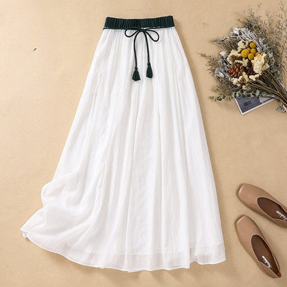 A-Line Long Skirt for Women – Breathable & Adjustable Comfort