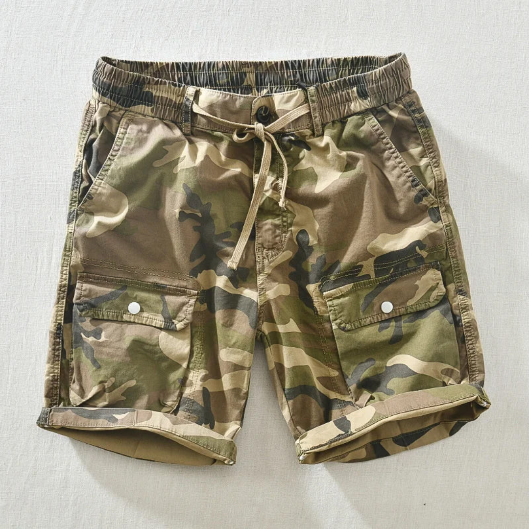 Relaxed Fit Camouflage Cargo Shorts for Men – Adjustable Comfort & Utility