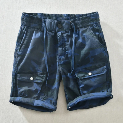 Relaxed Fit Camouflage Cargo Shorts for Men – Adjustable Comfort & Utility