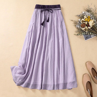 A-Line Long Skirt for Women – Breathable & Adjustable Comfort