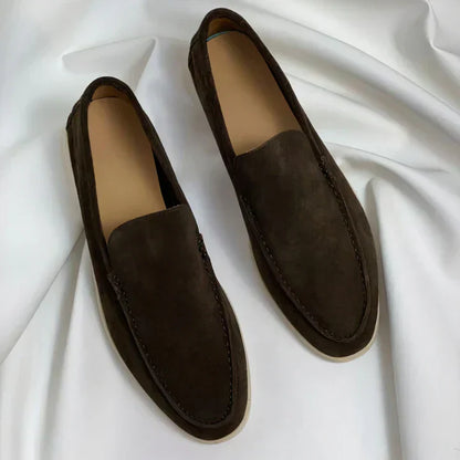 Men's Slip-on Loafers – Relaxed Fit – Leather Feel – Classic Indoor Slip-On