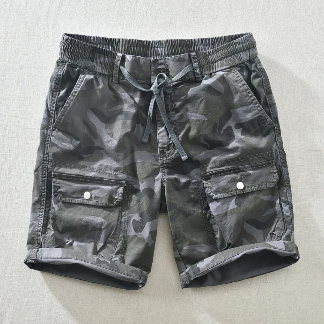Relaxed Fit Camouflage Cargo Shorts for Men – Adjustable Comfort & Utility
