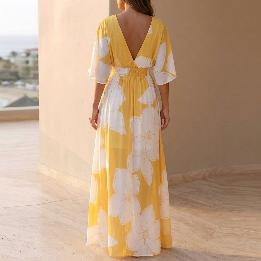 Floral Wrap Front Maxi Dress for Women – Flattering & Comfortable