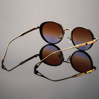 Retro Double Rim Round Sunglasses – Adjustable Fit & Lightweight