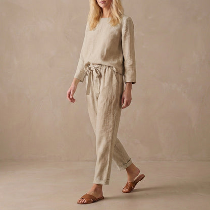 Relaxed Blouse & Pants Set for Women – Breathable All-Day Comfort