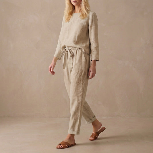 Relaxed Blouse & Pants Set for Women – Breathable All-Day Comfort