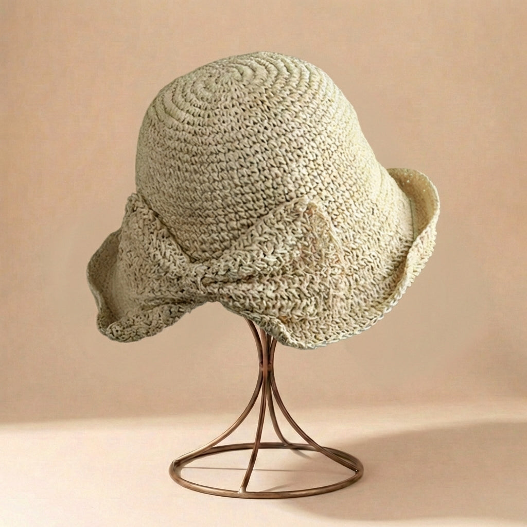 Woven Straw Bucket Hat with Soft Brim – Lightweight & Effortless Style