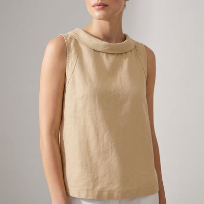Roll Collar Sleeveless Top for Women – Breathable Everyday Comfort