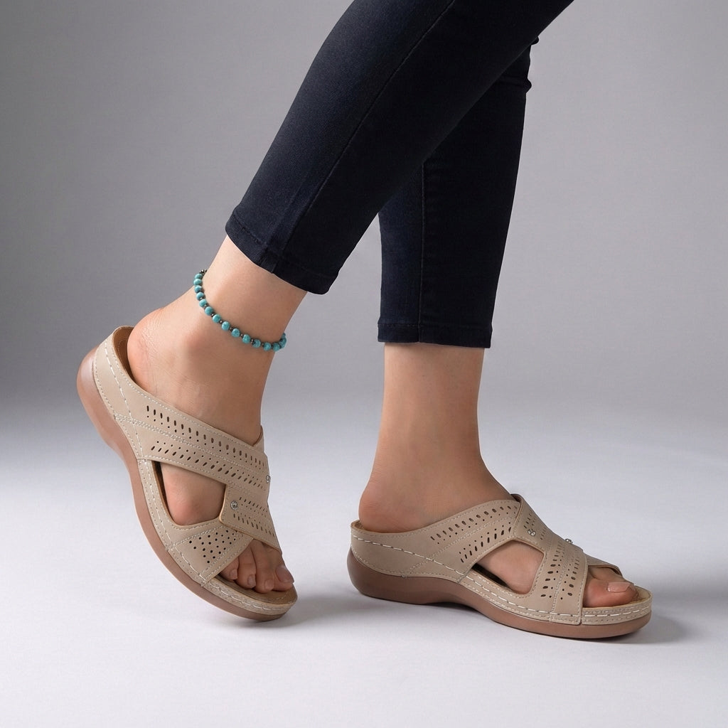 Slip-On Wedge Sandals for Women – Elegant All-Day Comfort