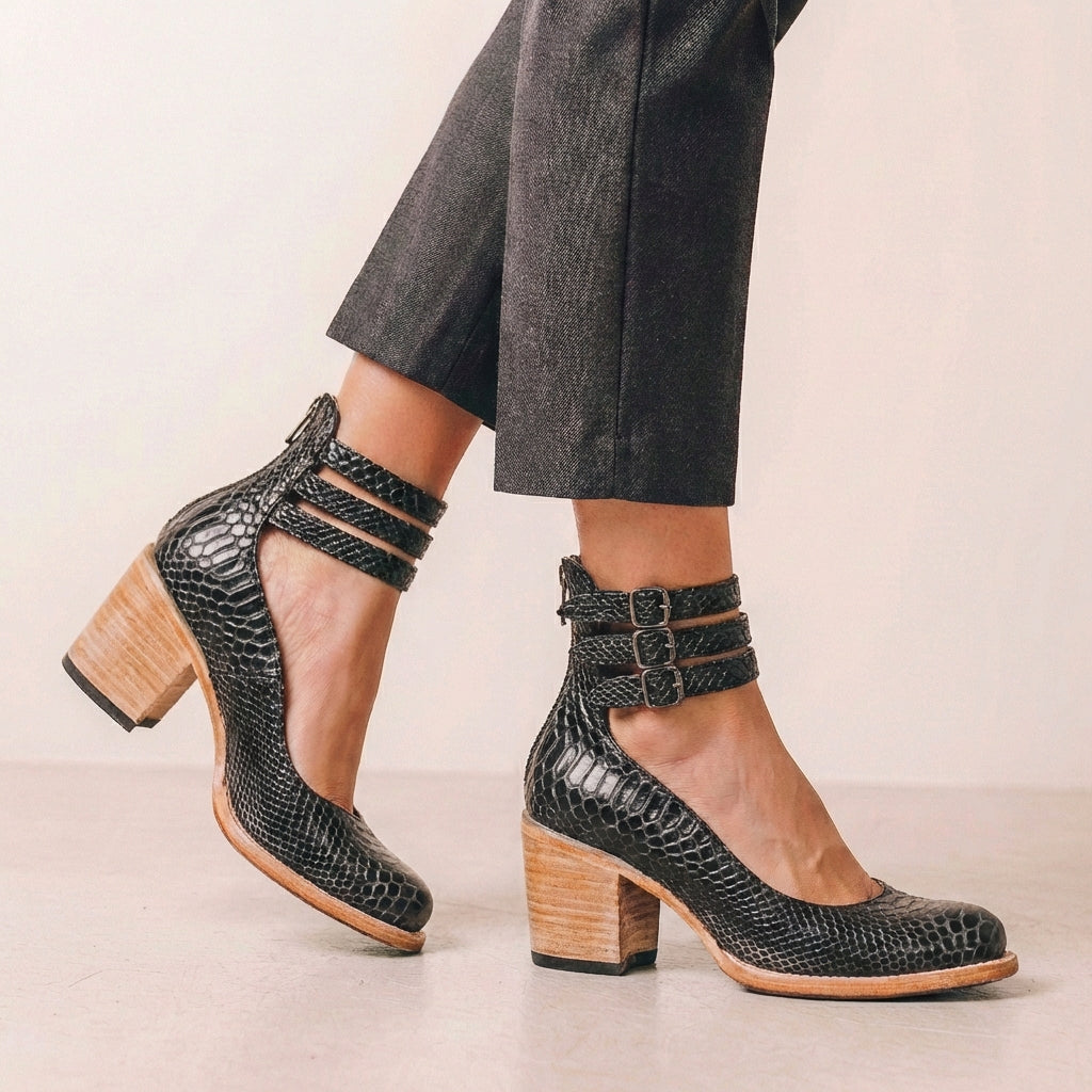 Cutout Block Heel Ankle Boots for Women – Edgy Style & Comfort