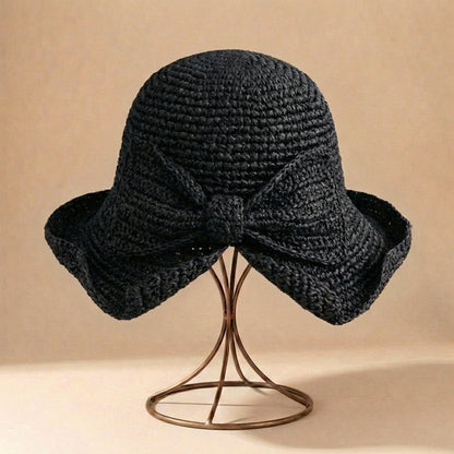 Woven Straw Bucket Hat with Soft Brim – Lightweight & Effortless Style