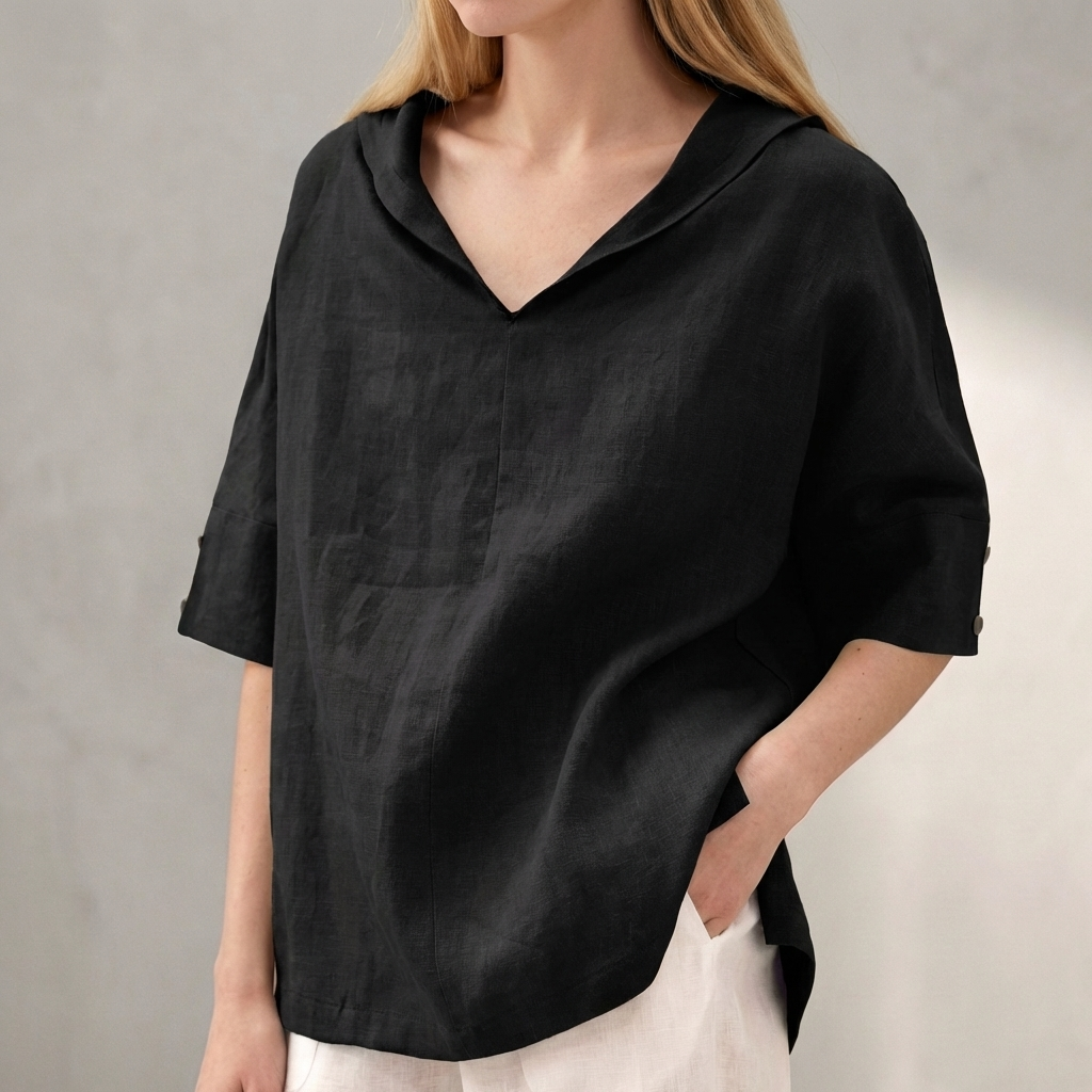 Revere Collar Blouse for Women – Breathable Everyday Comfort