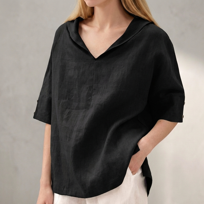 Revere Collar Blouse for Women – Breathable Everyday Comfort