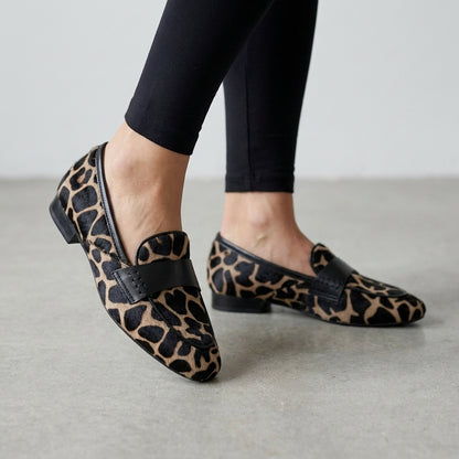 Giraffe Print Penny Loafers for Women – Slip-On Ease & Style