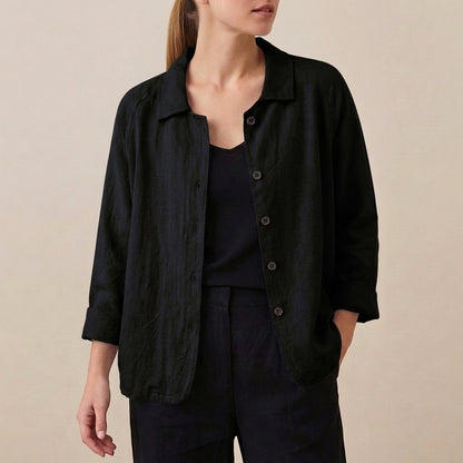 Relaxed Fit Button-Front Shirt for Women – Breathable Comfort & Style