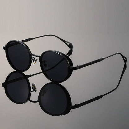 Retro Double Rim Round Sunglasses – Adjustable Fit & Lightweight