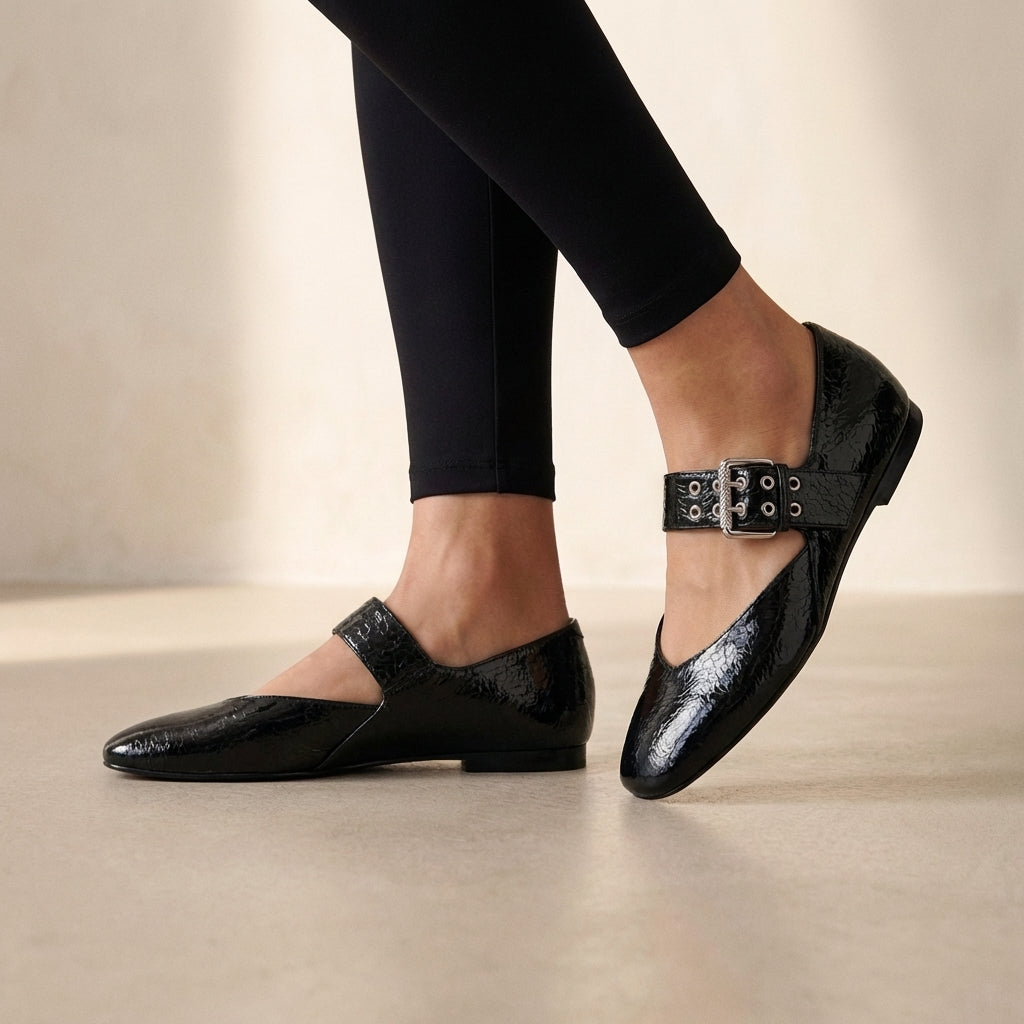 Square Toe Leopard Mary Jane Flats for Women – Everyday Style & Comfort