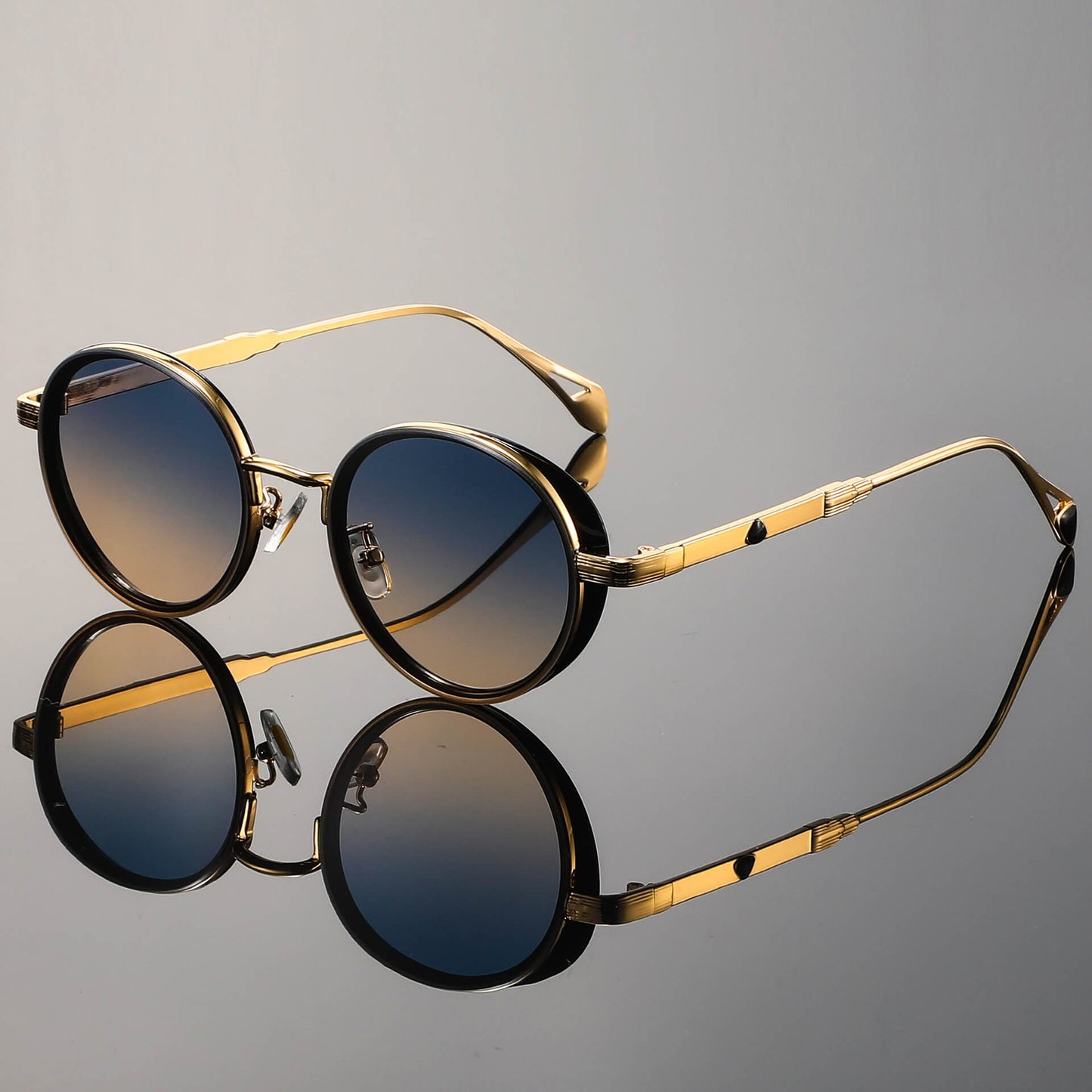 Retro Double Rim Round Sunglasses – Adjustable Fit & Lightweight