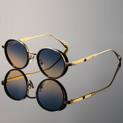 Retro Double Rim Round Sunglasses – Adjustable Fit & Lightweight