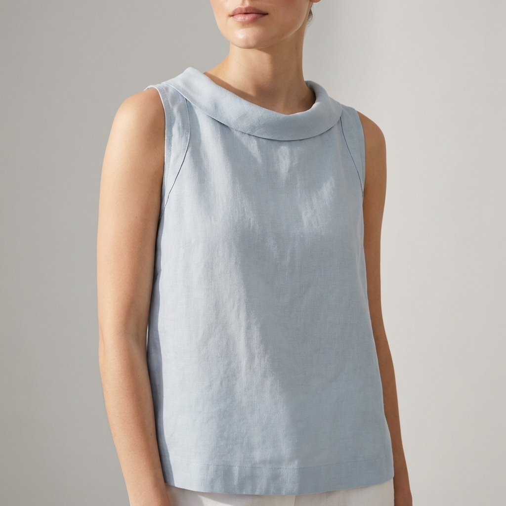 Roll Collar Sleeveless Top for Women – Breathable Everyday Comfort