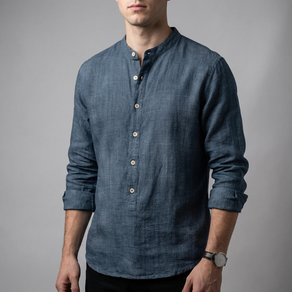 Long Sleeve Henley Shirt for Men – Breathable All-Day Comfort