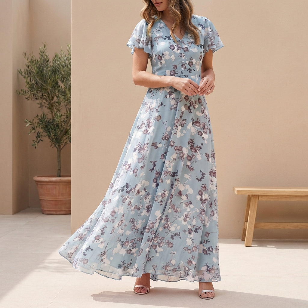 Floral A-Line Maxi Dress for Women – Effortless Summer Elegance