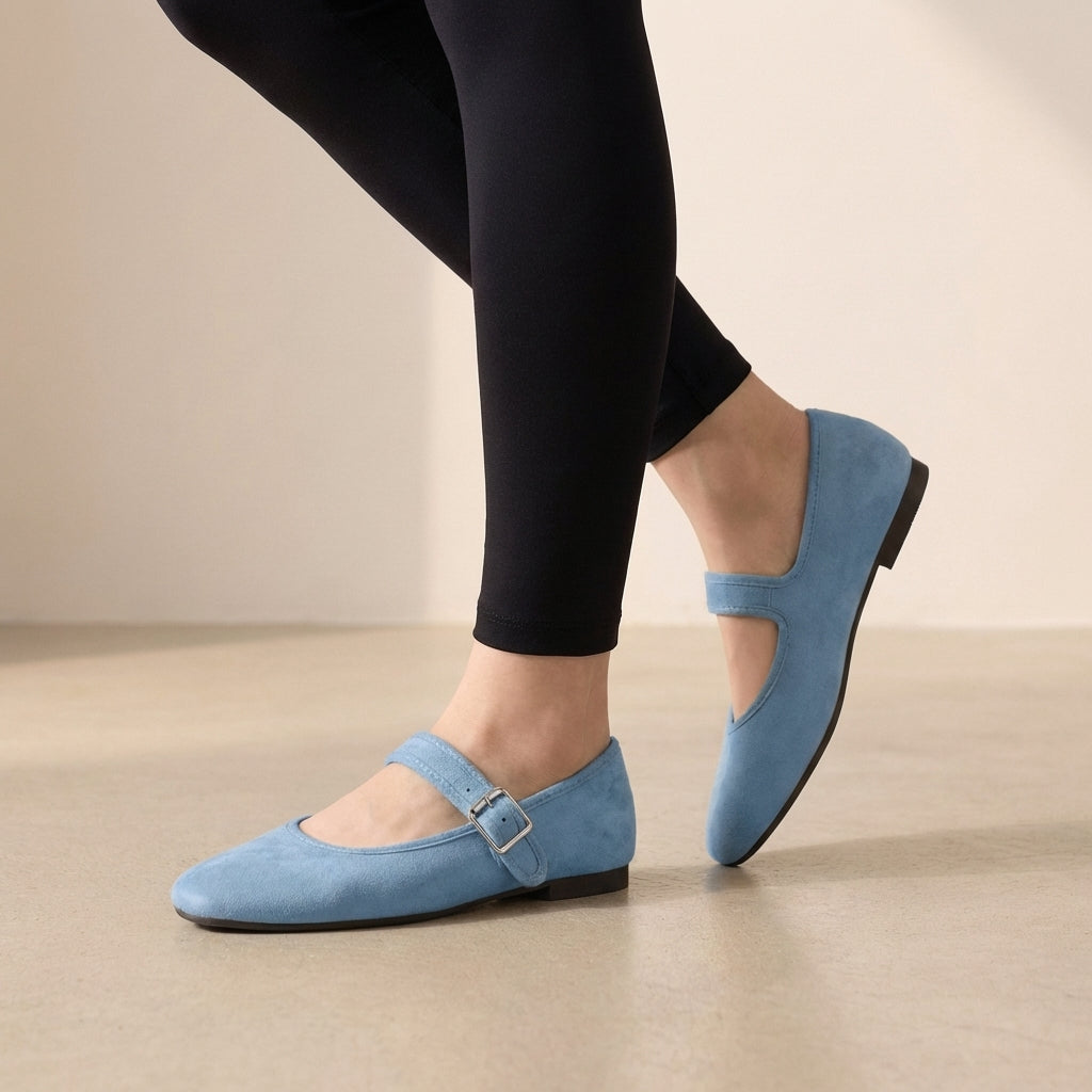 Buckle Strap Closed-Toe Mary Jane Flats for Women – Everyday Style & Comfort