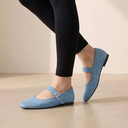 Buckle Strap Closed-Toe Mary Jane Flats for Women – Everyday Style & Comfort
