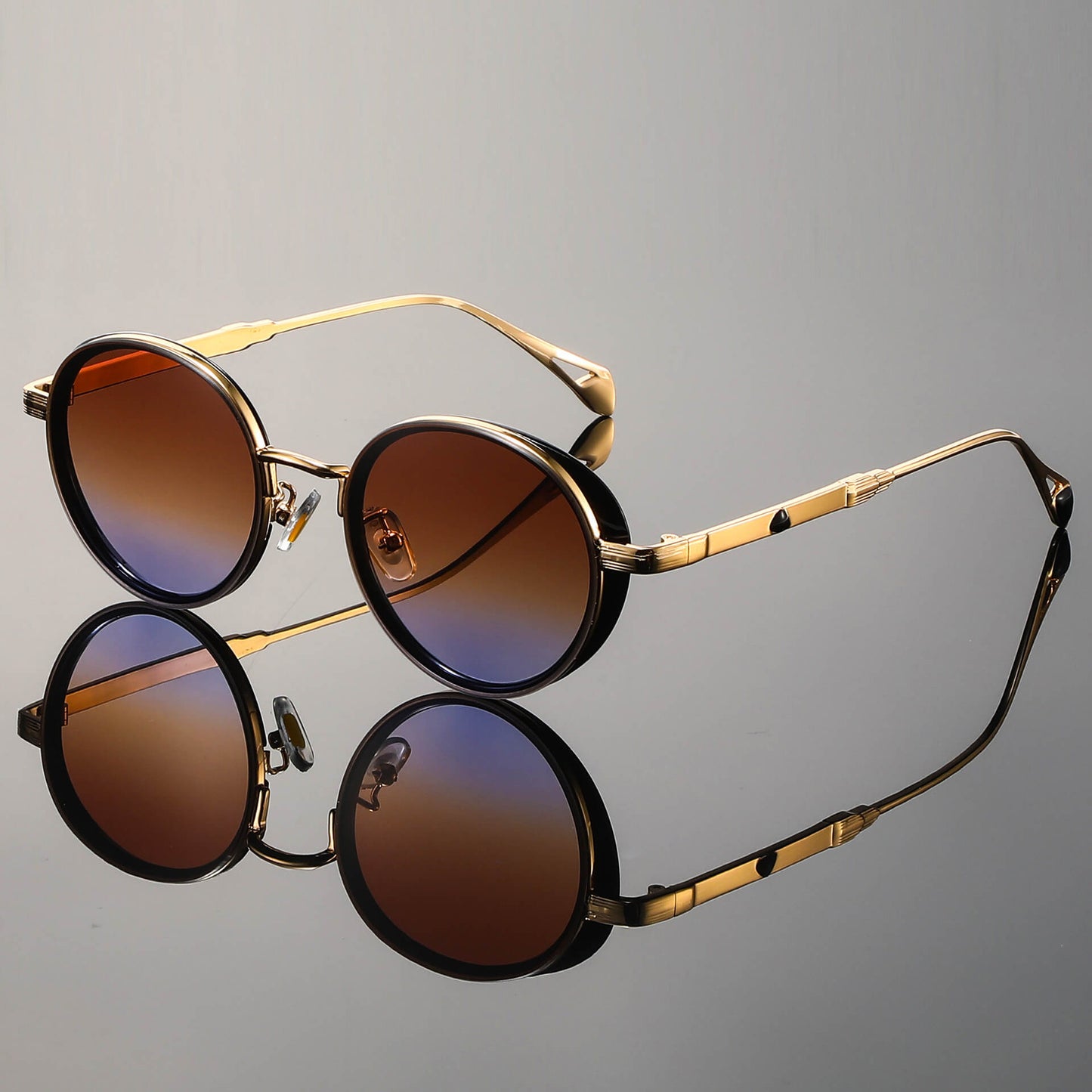 Retro Double Rim Round Sunglasses – Adjustable Fit & Lightweight
