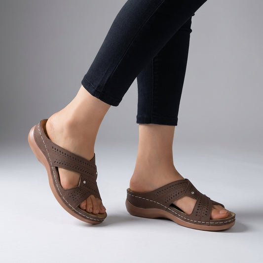 Slip-On Wedge Sandals for Women – Elegant All-Day Comfort