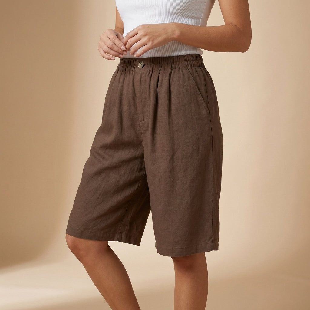 Knee-Length Shorts for Women – Breathable Comfort & Pockets