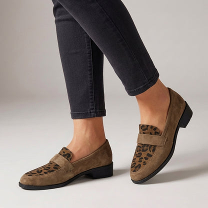 Leopard Print Slip-On Loafers for Women – Orthopedic Comfort & Support