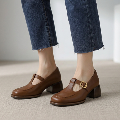 Square Toe T-Strap Flats for Women – Everyday Comfort & Style