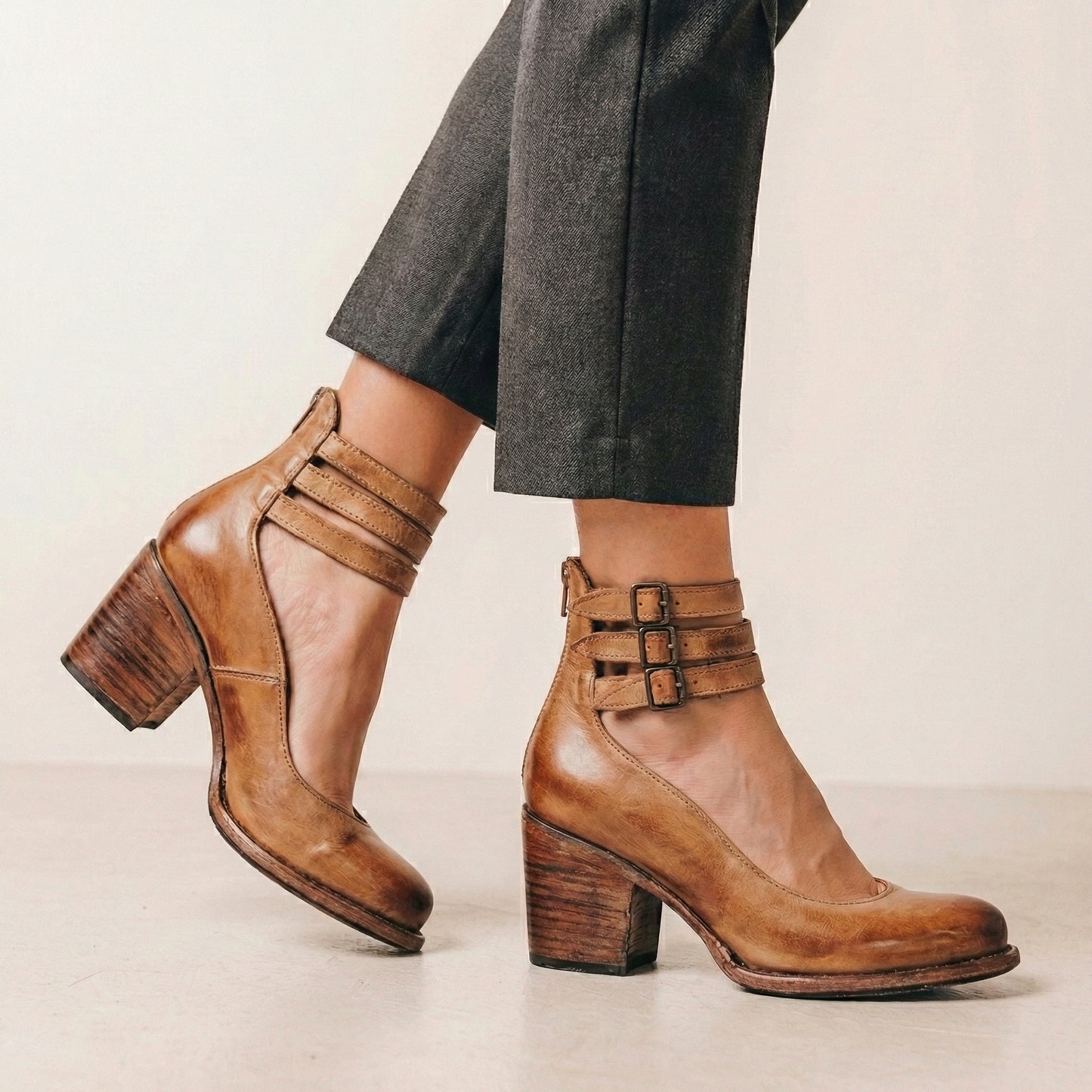 Cutout Block Heel Ankle Boots for Women – Edgy Style & Comfort