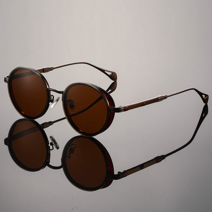 Retro Double Rim Round Sunglasses – Adjustable Fit & Lightweight