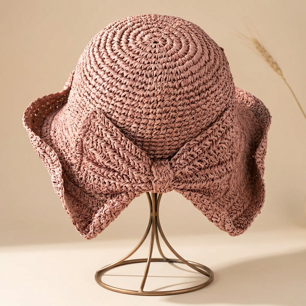 Woven Straw Bucket Hat with Soft Brim – Lightweight & Effortless Style