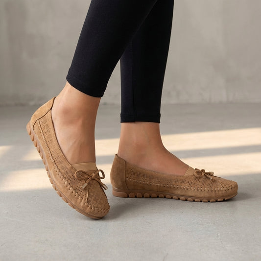 Bow Driving Loafers for Women – Breathable Comfort & Grip