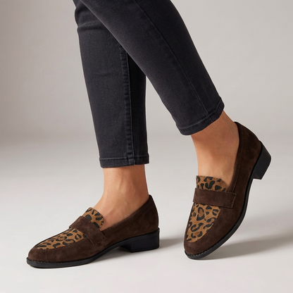 Leopard Print Slip-On Loafers for Women – Orthopedic Comfort & Support