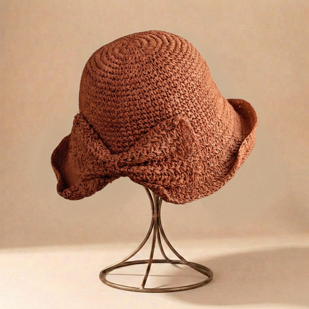 Woven Straw Bucket Hat with Soft Brim – Lightweight & Effortless Style